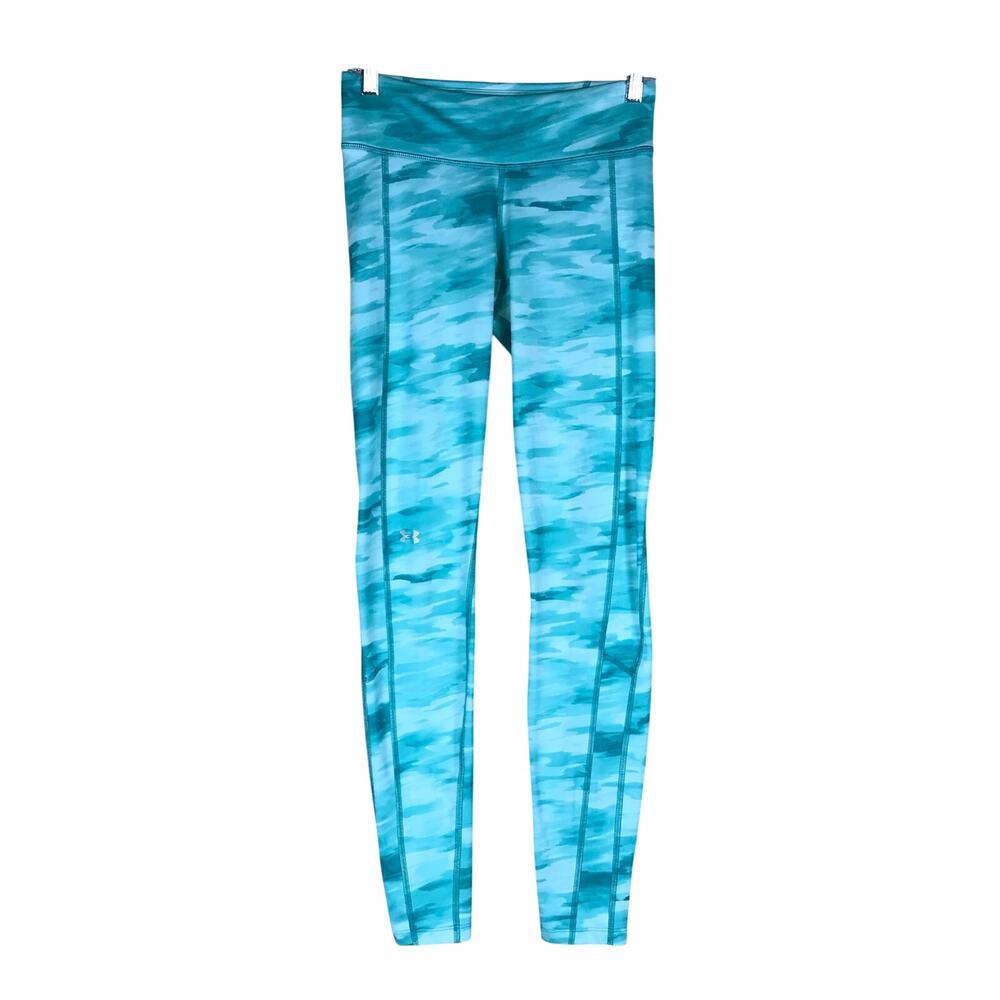 Under Armour ColdGear Leggings Women’s S Petite Teal Blue Workout Athletic Pants